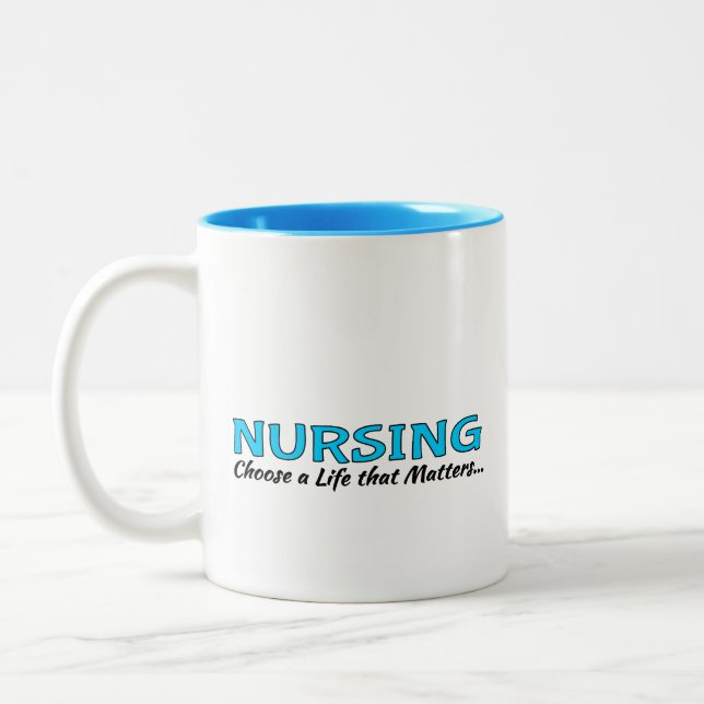 Caneca De Café Em Dois Tons Taça Café: Enfermagem (Esquerda)