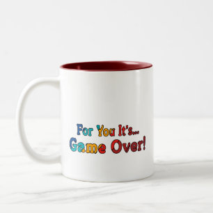 Caneca De Café Em Dois Tons Taça Café "Para você, acabou o jogo"