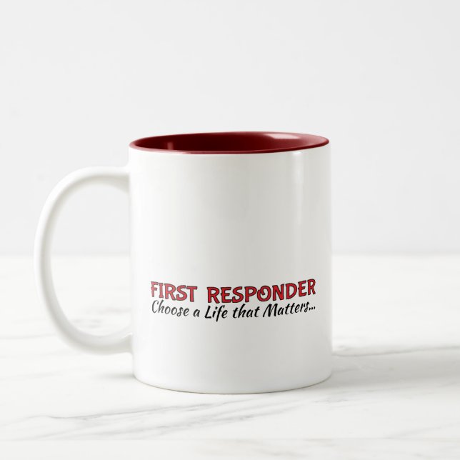 Caneca De Café Em Dois Tons Taça Café: Primeiros Respondentes (Esquerda)