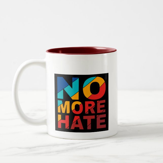 Caneca De Café Em Dois Tons Taça Café: Sem Mais Ódio (Esquerda)