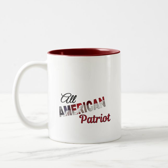 Caneca De Café Em Dois Tons Taça Café: Todo Patriota Americano (Esquerda)