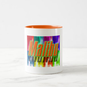 Caneca De Café Em Dois Tons Taça Colorida de Palmeiras "Malibu"