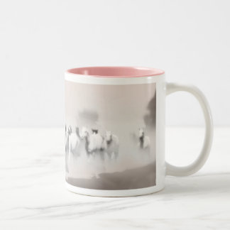 Caneca De Café Em Dois Tons Taça com cavalos árabes