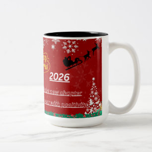 Caneca De Café Em Dois Tons Taca Copa Ano Novo Desejos