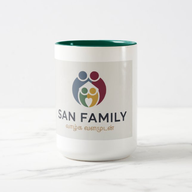 Caneca De Café Em Dois Tons Taça da Família San (Centro)