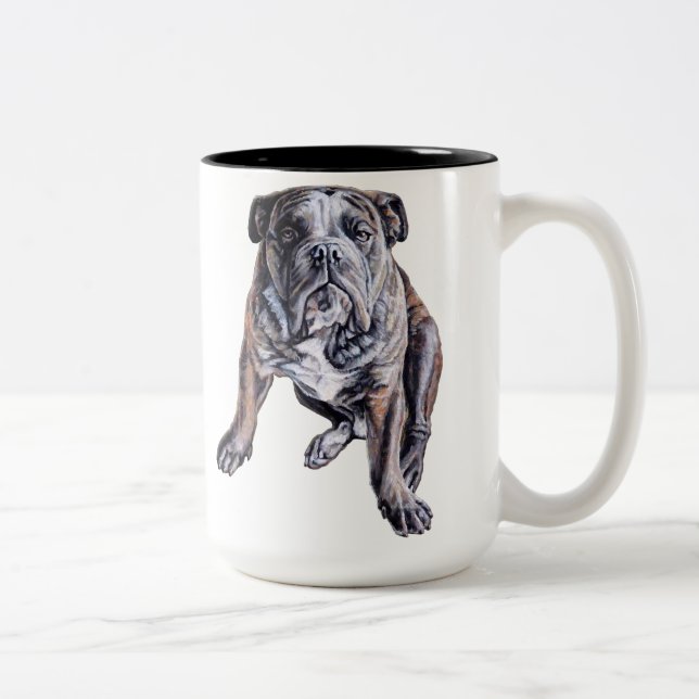 Caneca De Café Em Dois Tons Taça de Café Buldogue Legal em Inglês (Direita)