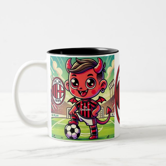 Caneca De Café Em Dois Tons Taca de futebol Milan  (Esquerda)