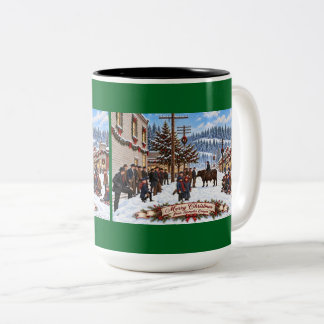Caneca De Café Em Dois Tons Taça de Natal de Sumpter Oregon