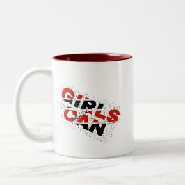 Caneca De Café Em Dois Tons Taça do Café: Meninas Conseguem