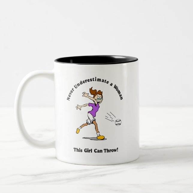 Caneca De Café Em Dois Tons Taça do Café: Softball (Esquerda)