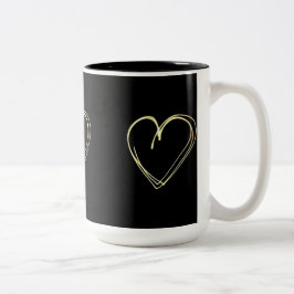 Caneca De Café Em Dois Tons Taça do Coração Escritível