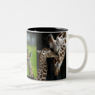 Caneca De Café Em Dois Tons Taça girafas mãe + Menino