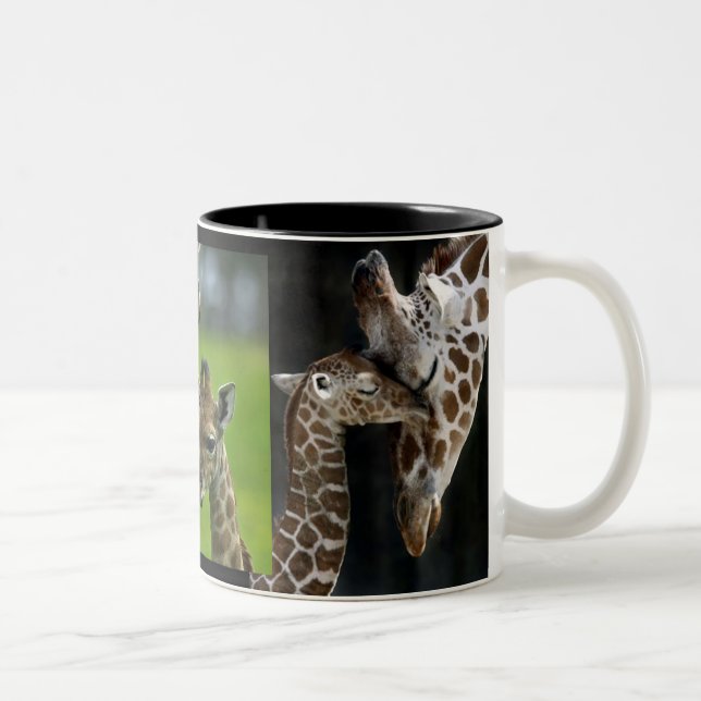 Caneca De Café Em Dois Tons Taça girafas mãe + Menino (Direita)