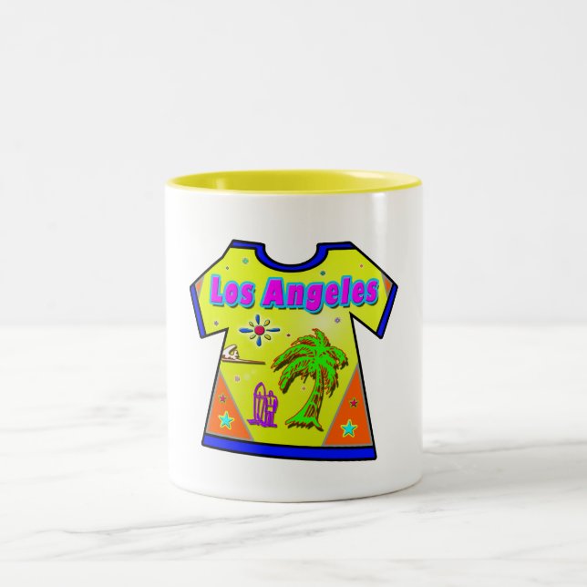 Caneca De Café Em Dois Tons Taça "Los Angeles Vivid 1" (Centro)
