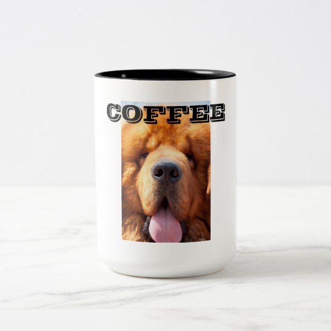 Caneca De Café Em Dois Tons Taça Mastiff Tibetana (Centro)