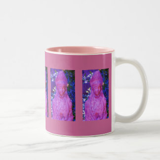 Caneca De Café Em Dois Tons Taça Qwan Yin de Café Alterada Azul e Rosa