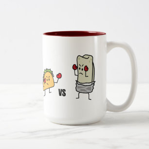 Caneca De Café Em Dois Tons Taco contra o burrito