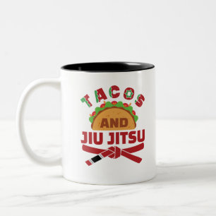 Caneca De Café Em Dois Tons Tacos e Jiu Jitsu