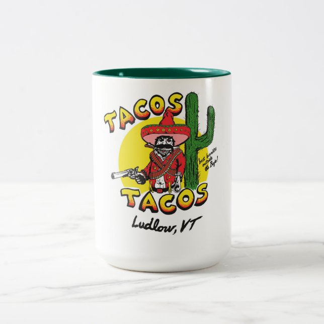 Caneca De Café Em Dois Tons Tacos Tacos 15oz Mug (Centro)