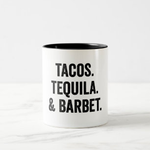 Caneca De Café Em Dois Tons Tacos Tequila E Barbet Engraçados 
