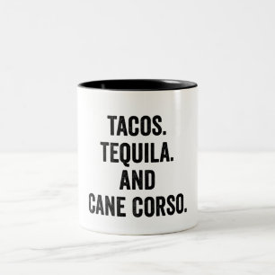Caneca De Café Em Dois Tons Tacos Tequila E Cane Corso