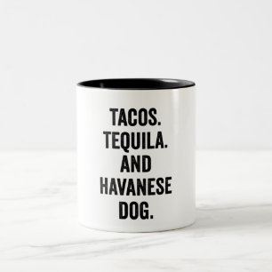 Caneca De Café Em Dois Tons Tacos Tequila E Cão Havanês