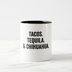 Caneca De Café Em Dois Tons Tacos Tequila E Chihuahua