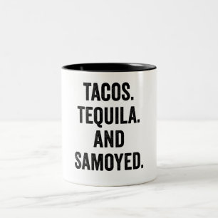 Caneca De Café Em Dois Tons Tacos Tequila E Samoyed