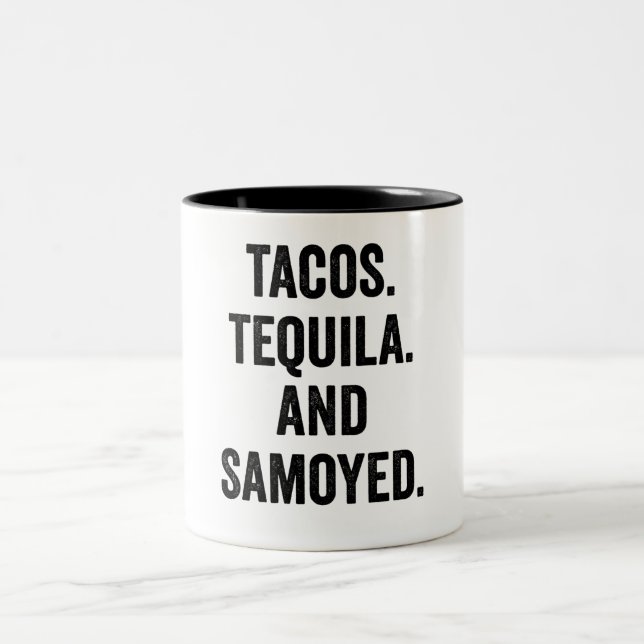 Caneca De Café Em Dois Tons Tacos Tequila E Samoyed (Centro)
