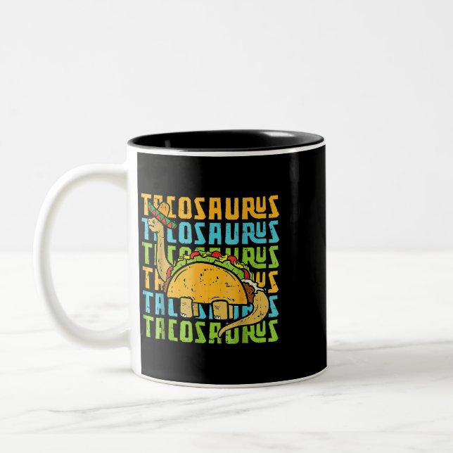 Caneca De Café Em Dois Tons Tacosaurus TRex Dinossaur Cinco de Mayo (Esquerda)