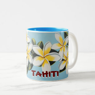 Caneca De Café Em Dois Tons Tahiti Plumeria