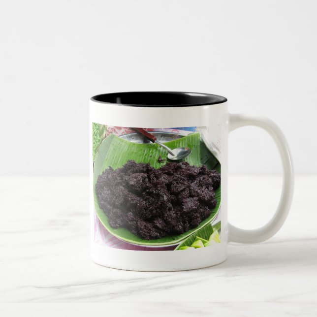 Caneca De Café Em Dois Tons Tailandês Lao Black Sticky Rice [Khao Niao Dam] (Direita)