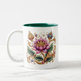 Caneca De Café Em Dois Tons Tailandês Motif Flower