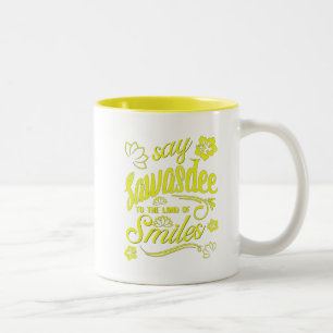 Caneca De Café Em Dois Tons Tailândia diz Sawasdee à terra de sorrisos holida