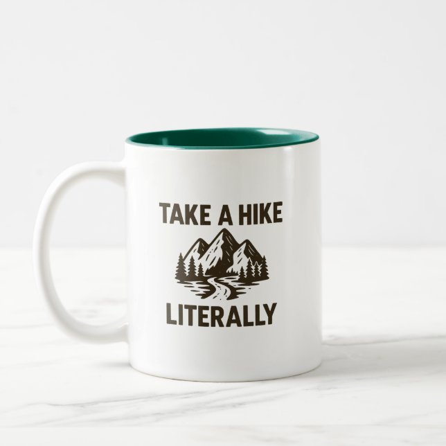 Caneca De Café Em Dois Tons Take a Hike Literally Premium (Esquerda)