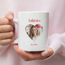 Caneca De Café Em Dois Tons Taken Heart Personalized Photo Valentine 