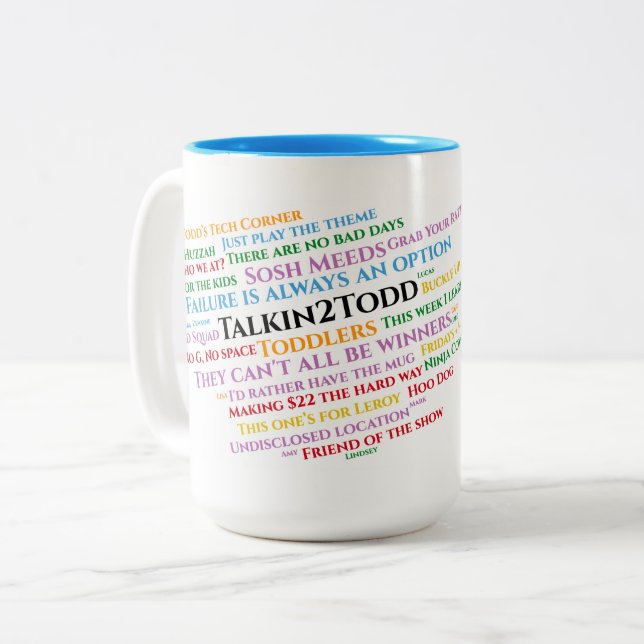 Caneca De Café Em Dois Tons Talkin2Todd Catchwords Mug (Frente Esquerda)