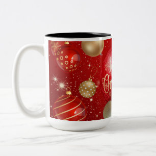 Caneca De Café Em Dois Tons Tall Red Christmas Mug