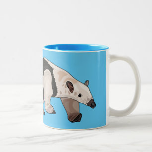 Caneca De Café Em Dois Tons Tamandua ilustração de desenho animado