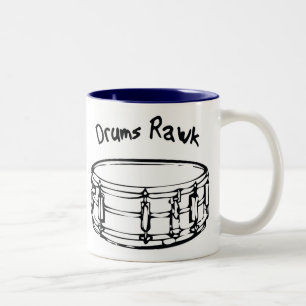 Caneca De Café Em Dois Tons Tambores Rawk Mug