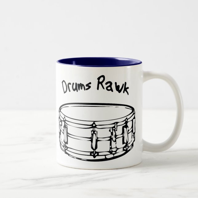 Caneca De Café Em Dois Tons Tambores Rawk Mug (Direita)