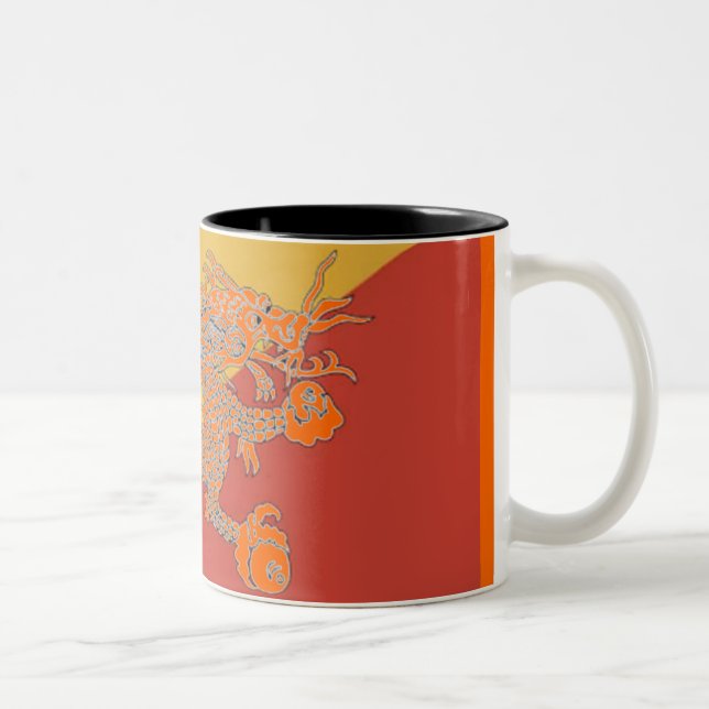 Caneca De Café Em Dois Tons Tampão Dragão Laranja (Direita)