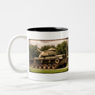 Caneca De Café Em Dois Tons Tanque de exército da segunda guerra mundial M60