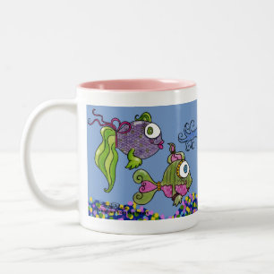 Caneca De Café Em Dois Tons Tanque de Peixe Dourado