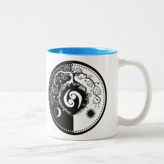 Caneca De Café Em Dois Tons Tao inspirou a árvore do design da vida para o