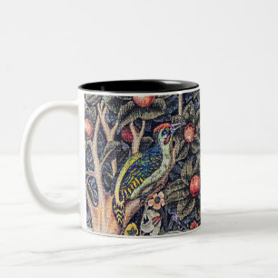 Caneca De Café Em Dois Tons Tapeçaria Floral Woodpecker Vintage William Morris