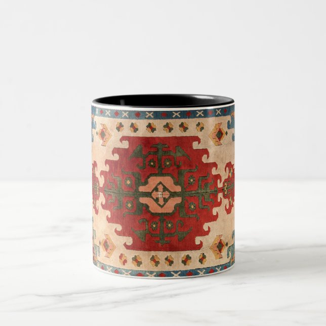 Caneca De Café Em Dois Tons Tapete Oriental Carpete (Centro)