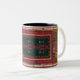 Caneca De Café Em Dois Tons Tapete Persa Turco Azul Antigo Tapete de Duas Core