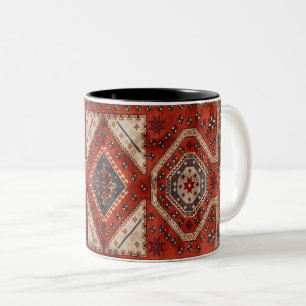 Caneca De Café Em Dois Tons Tapete Persa Turco Oriental Vermelho