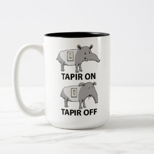 Caneca De Café Em Dois Tons Tapir bonito e engraçado no Tapir fora